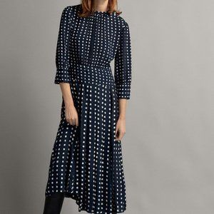 Massimo Dutti Navy Pleated dress-NWT